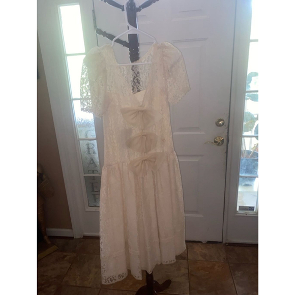 Women's Jane Schaffhausen Petite White Lace Dress Size 2 - Picture 7 of 7